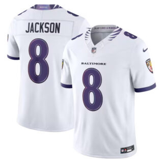Lamar Jackson Baltimore Ravens #8 Vapor F.U.S.E. Stitched Limited Jersey - White