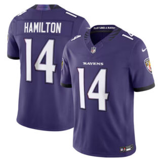 Kyle Hamilton Baltimore Ravens #14 Vapor F.U.S.E. Stitched Limited Jersey - Purple