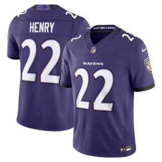 Derrick Henry Baltimore Ravens #22 Vapor F.U.S.E. Stitched Limited Jersey - Purple