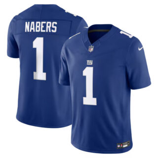 Malik Nabers New York Giants #1 Vapor F.U.S.E. Stitched Limited Jersey - Royal