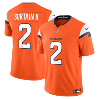 Patrick Surtain II Denver Broncos #2 Vapor F.U.S.E. Stitched Limited Jersey - Orange