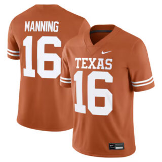 Men's Arch Manning #16 Texas Longhorns Home Game Football Jersey - Texas Orange