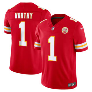 Xavier Worthy Kansas City Chiefs #1 Vapor F.U.S.E. Stitched Limited Jersey - Red