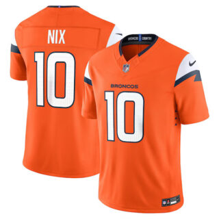 Bo Nix Denver Broncos #10 Vapor F.U.S.E. Stitched Limited Jersey - Orange