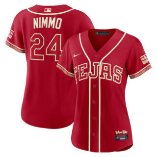 Women's Brandon Nimmo Texas Rangers #24 2026 City Connect Stadium Jersey - Red