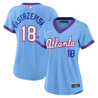 Women's Mike Yastrzemski Atlanta Braves #18 2026 City Connect Stadium Jersey - Powder Blue