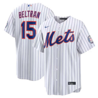 Carlos Beltran New York Mets #15 Home 2026 Hall of Fame Patch Jersey - White