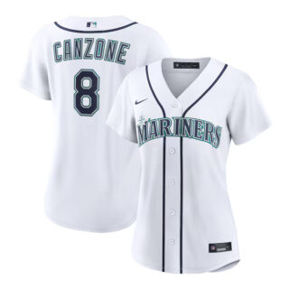 Women's Dominic Canzone Seattle Mariners #8 Home Jersey - White