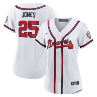 Women's Andruw Jones Atlanta Braves #25 2026 Baseball Hall of Fame Retired Player Jersey - White