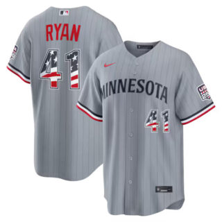 Joe Ryan Minnesota Twins #41 USA 250 Fourth of July Road Stadium Jersey - Gray
