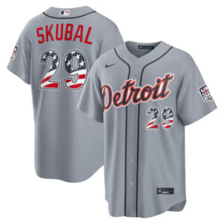 Tarik Skubal Detroit Tigers #29 USA 250 Fourth of July Road Stadium Jersey - Gray