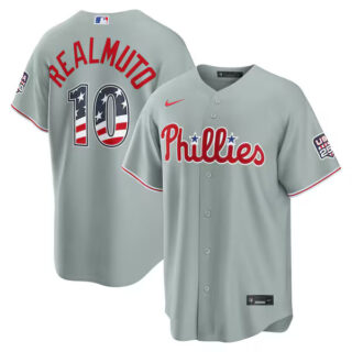 J.T. Realmuto Philadelphia Phillies #10 USA 250 Fourth of July Road Stadium Jersey - Gray