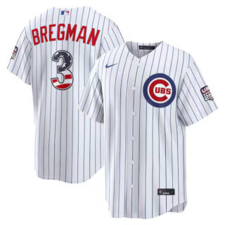 Alex Bregman Chicago Cubs #3 USA 250 Fourth of July Home Stadium Jersey - White