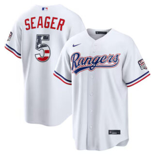 Fourth of July Texas Rangers #5 Corey Seager White USA 250 Stadium Jersey