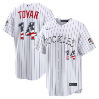 Ezequiel Tovar Colorado Rockies #14 USA 250 Fourth of July Home Stadium Jersey - White