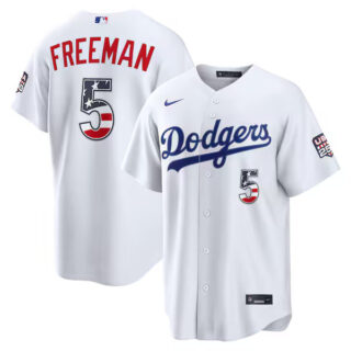Freddie Freeman Los Angeles Dodgers #5 USA 250 Fourth of July Home Stadium Jersey - White
