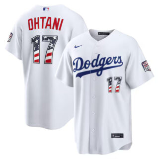Shohei Ohtani Los Angeles Dodgers #17 USA 250 Fourth of July Home Stadium Jersey - White