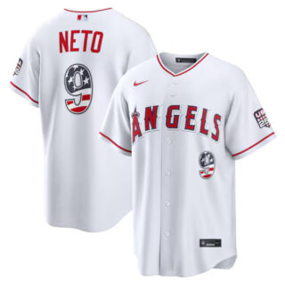 Zach Neto Los Angeles Angels #9 USA 250 Fourth of July Stadium Jersey - White