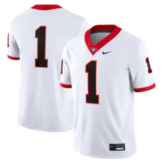 Men's #1 Georgia Bulldogs Game Jersey - White