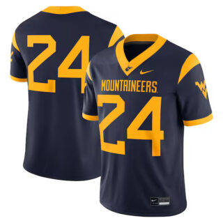 Men's #24 West Virginia Mountaineers Game Jersey - Navy