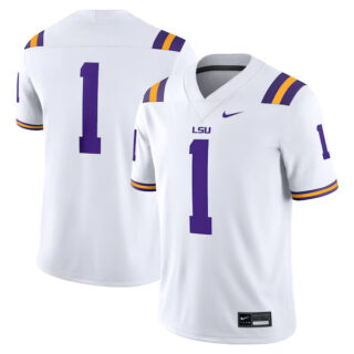 Men's #1 LSU Tigers Game Jersey - White