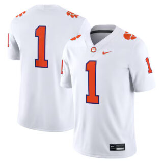 Men's #1 Clemson Tigers Game Jersey - White