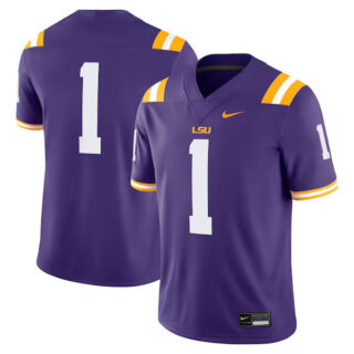 Men's #1 LSU Tigers Game Jersey - Purple