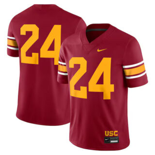 Men's #24 USC Trojans Alternate Game Jersey - Cardinal