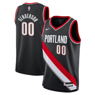 Youth Scoot Henderson Portland Trail Blazers #00 Swingman Jersey - Icon Edition - Black