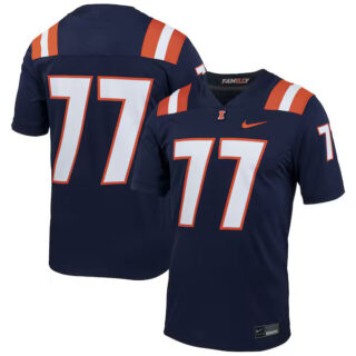 Men's #77 Illinois Fighting Illini Untouchable Football Jersey ?C Navy