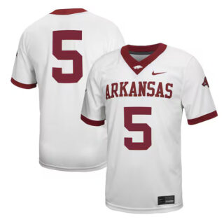 Men's #5 Arkansas Razorbacks Untouchable Football Jersey ?C White