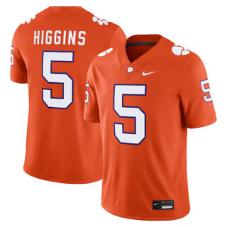 Men's Tee Higgins Clemson Tigers Player Game Jersey - Orange