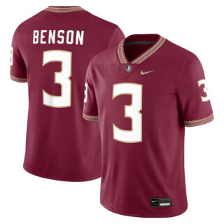 Men's Trey Benson Florida State Seminoles Player Game Jersey - Garnet