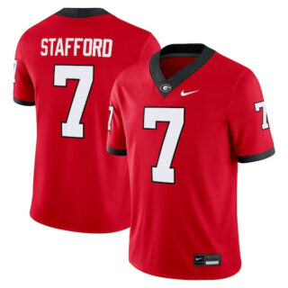 Men's Matthew Stafford Georgia Bulldogs Player Game Jersey - Red