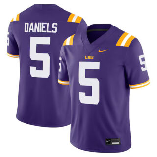 Men's Jayden Daniels LSU Tigers Player Game Jersey - Purple