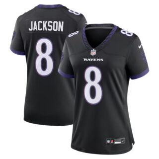 Women's Lamar Jackson Baltimore Ravens #8 Alternate Game Jersey - Black