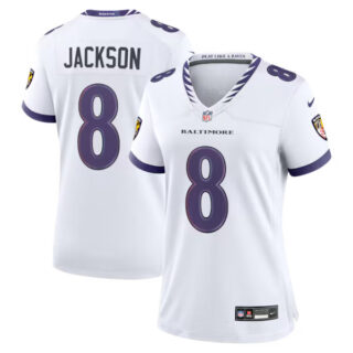 Women's Lamar Jackson Baltimore Ravens #8 Game Jersey - White