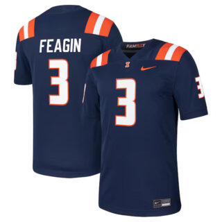 Men's Kaden Feagin Illinois Fighting Illini NIL Football Game Jersey - Navy