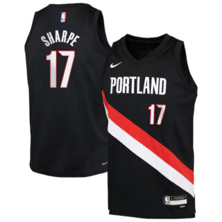 Youth Shaedon Sharpe Portland Trail Blazers #17 Icon Edition Swingman Jersey - Black
