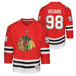 Youth Connor Bedard Chicago Blackhawks #98 Home Centennial Premier Jersey - Red