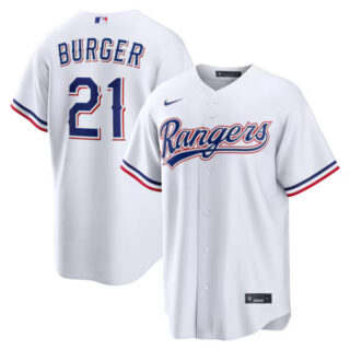 Jake Burger Texas Rangers #21 Home Jersey - White