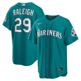 Cal Raleigh Seattle Mariners #29 Alternate 50th Season Patch Stadium Jersey - Teal