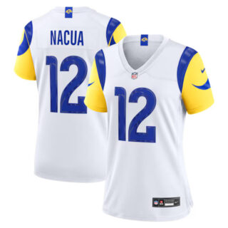 Women's Puka Nacua Los Angeles Rams #12 Game Jersey - White