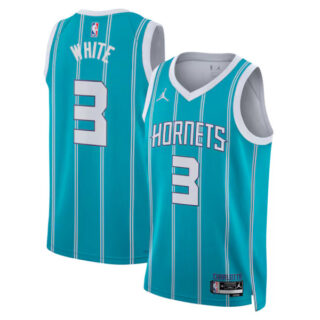 Women's Coby White Charlotte Hornets #3 Jordan Brand Swingman Jersey - Icon Edition - Teal