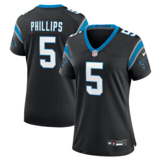 Women's Jaelan Phillips Carolina Panthers #5 Team Game Jersey - Black