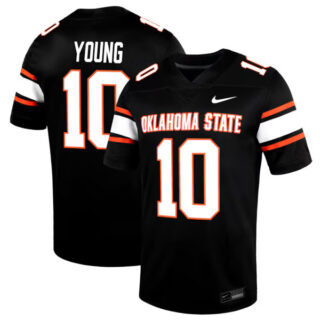 Men's Wyatt Young Oklahoma State Cowboys Alternate Game Jersey - Black