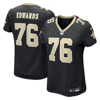 Women's David Edwards New Orleans Saints #76 Team Game Jersey - Black