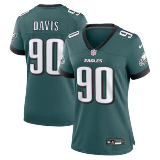Women's Jordan Davis Philadelphia Eagles #90 Team Game Jersey - Midnight Green