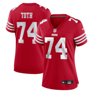 Women's Brett Toth San Francisco 49ers #74 Team Game Jersey - Scarlet