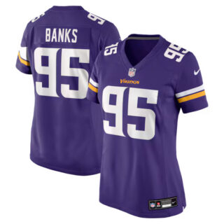 Women's Caleb Banks Minnesota Vikings #95 Team Game Jersey - Purple